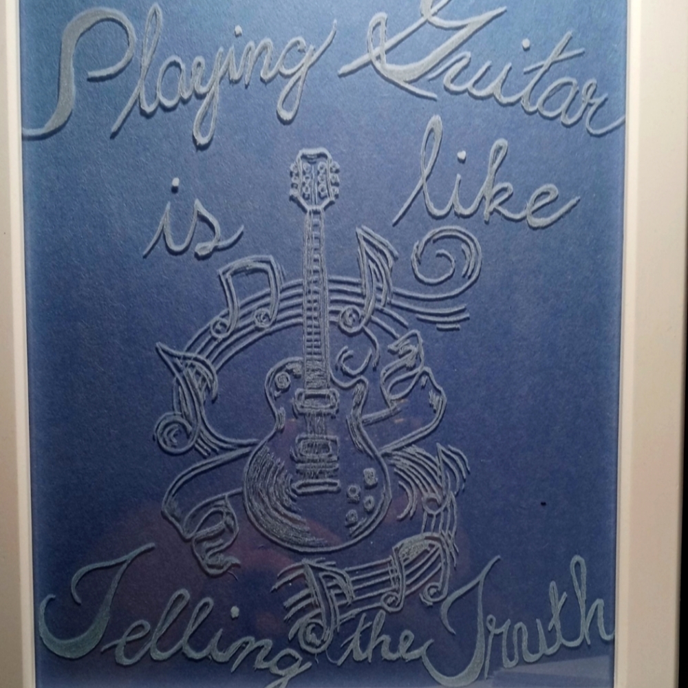 Framed glass etching